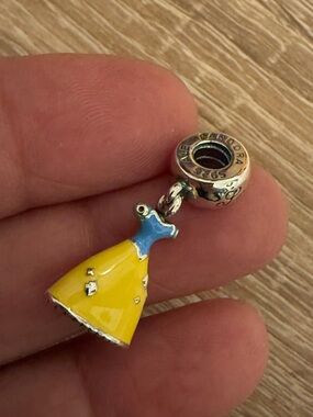 Disney Yellow and Blue Dress Dangle Charm - Disney Bracelet Accent